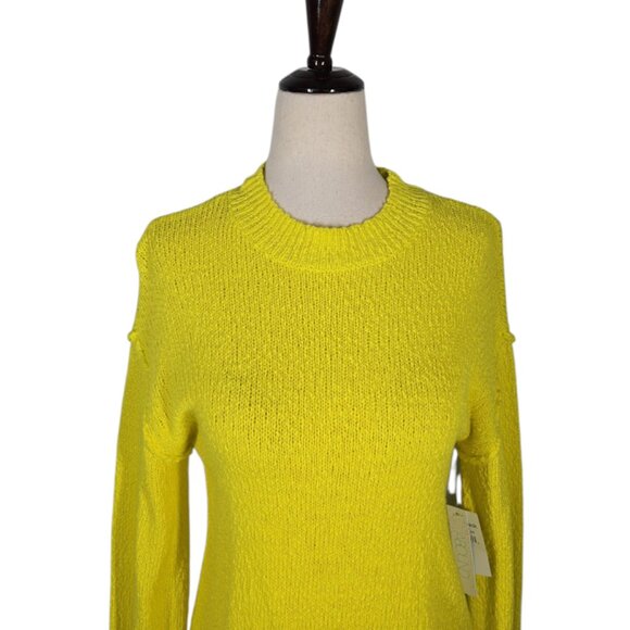 ABOUND Yellow Knit Sweater XS Women’s Long Sleeve Crewneck Fall Top NWT - Picture 3 of 11